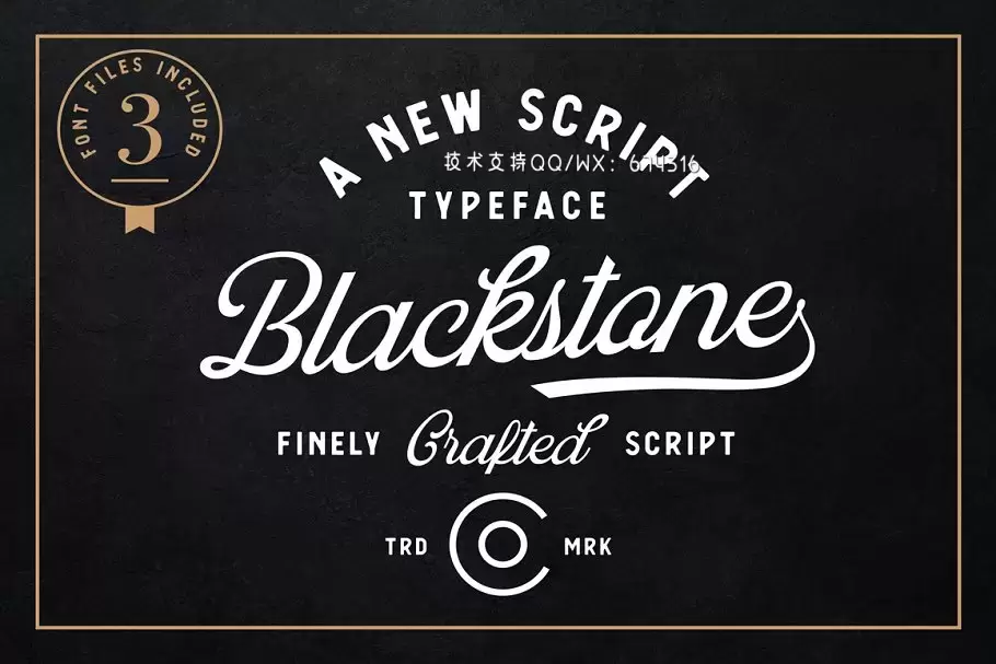 时尚手写设计字体 Blackstone Script免费下载