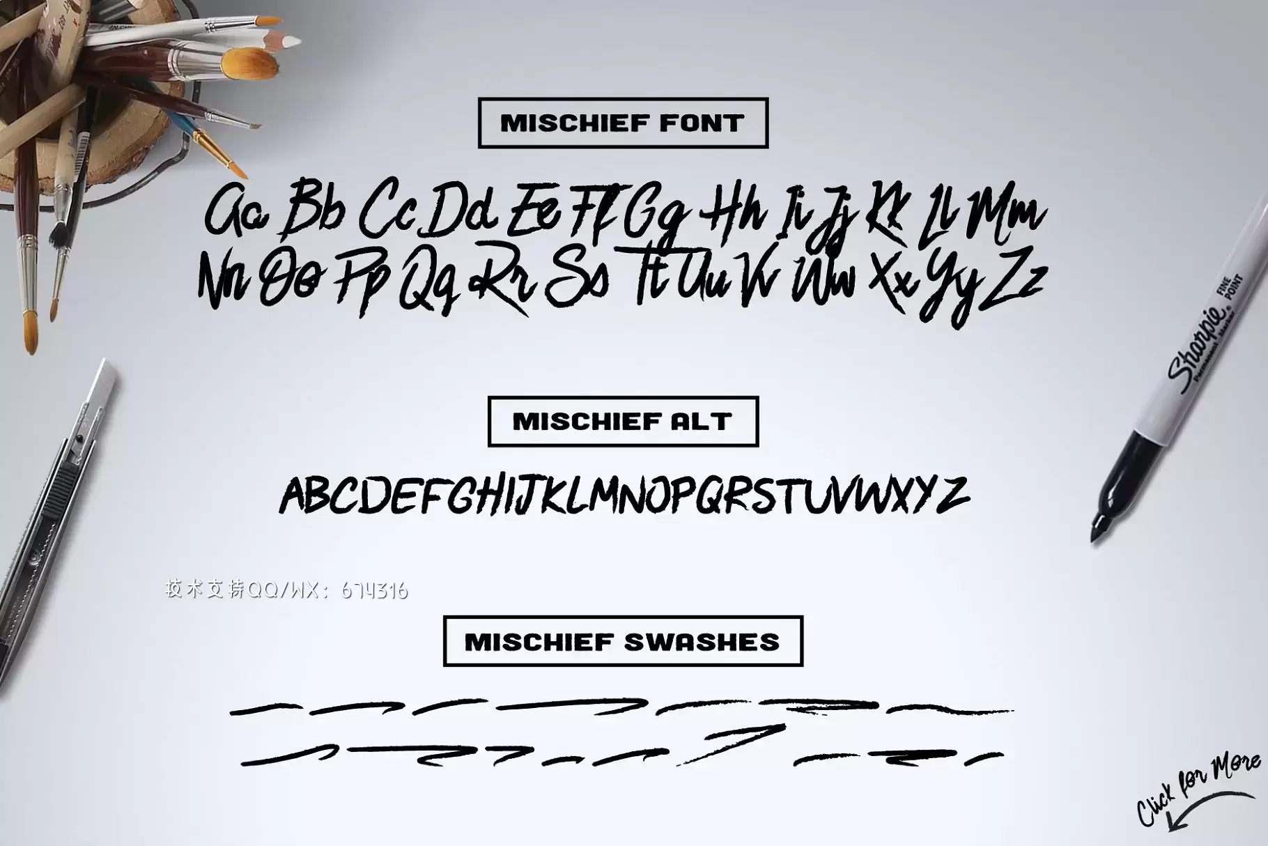 酷炫手写书法字体 Mischief Font Duo插图4