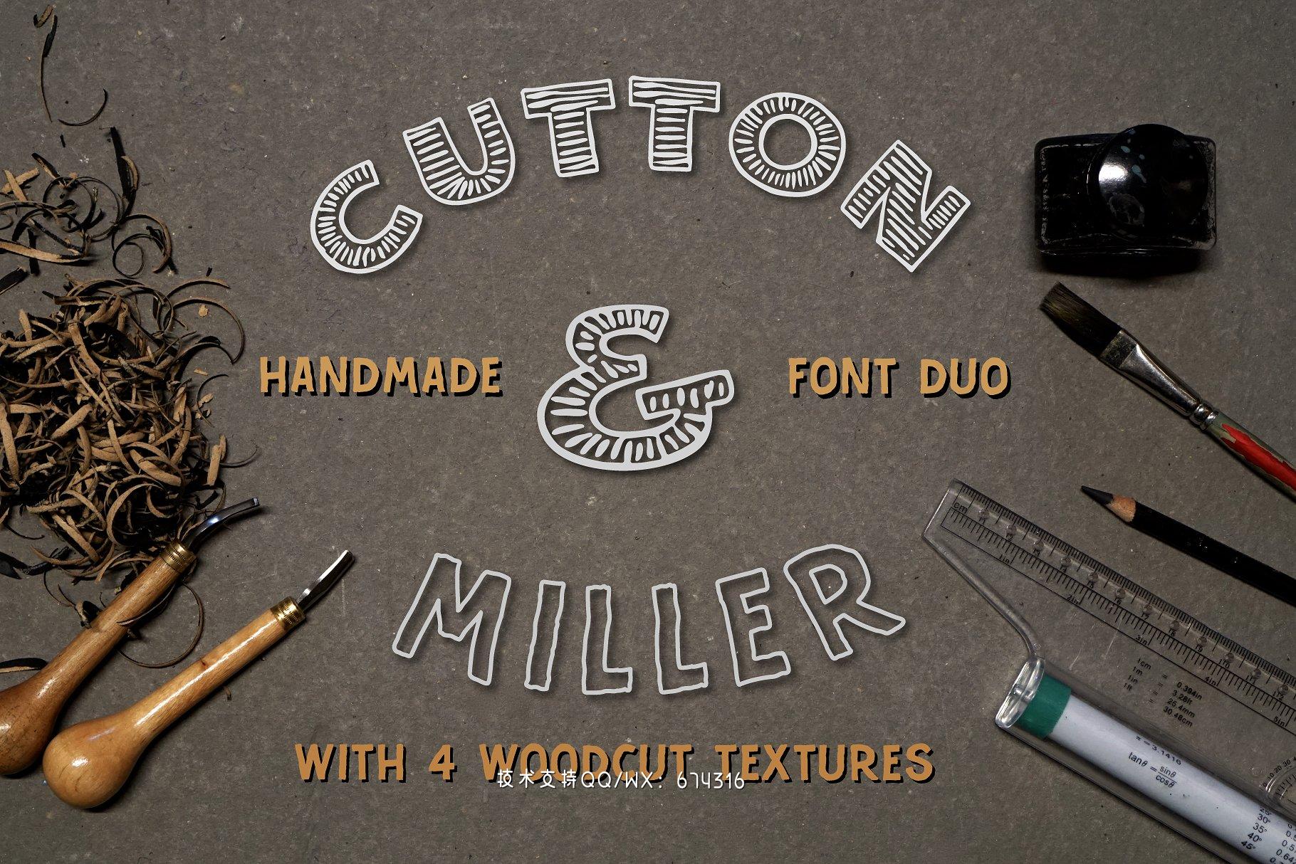 可爱的复古字体 Cutton & Miller Font Duo免费下载