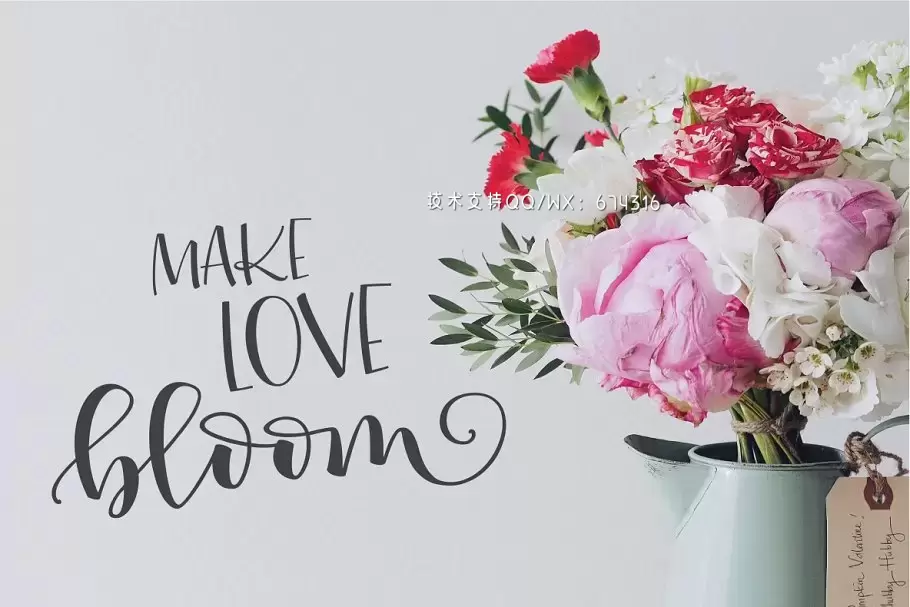 手写个性字体 Peony Blooms Font Duo插图10
