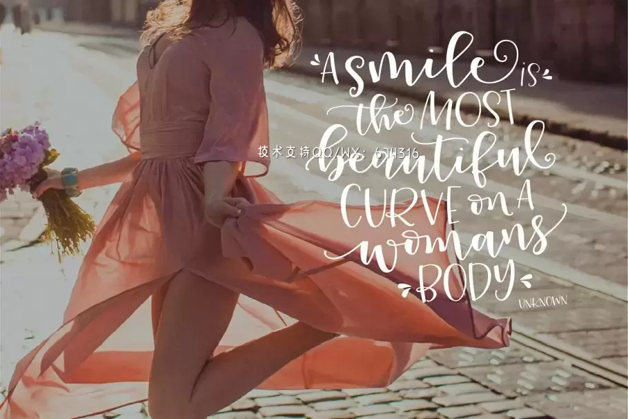 手写个性字体 Peony Blooms Font Duo插图2