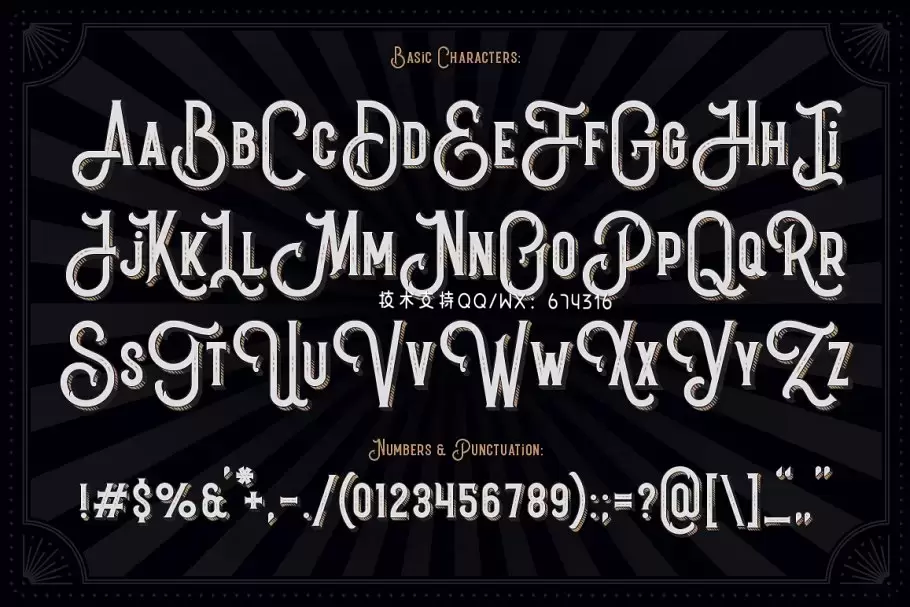 复古神秘字体插画 Black Queen typeface & illustration插图5