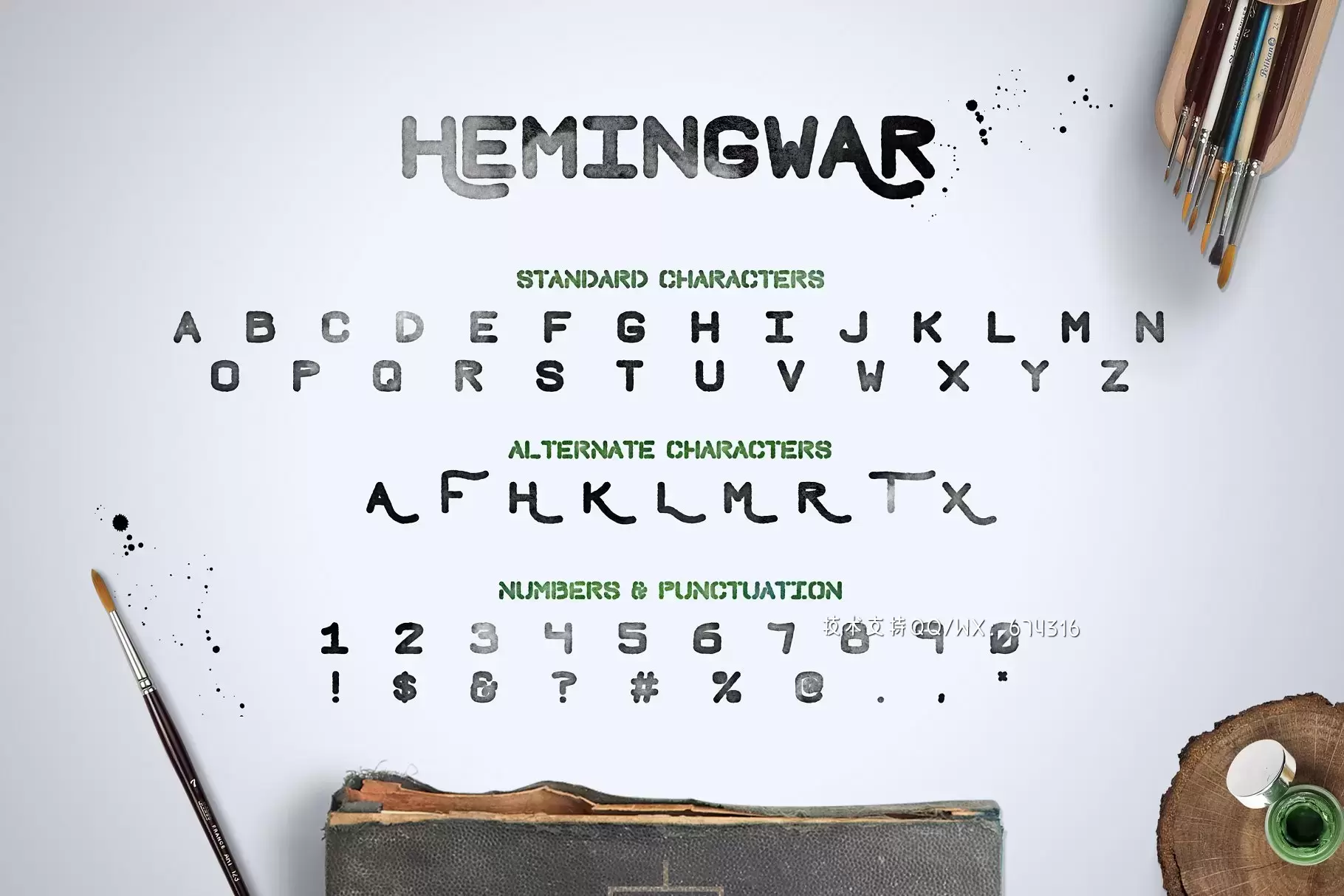 个性设计字体 Hemingwar Font + Extras插图2