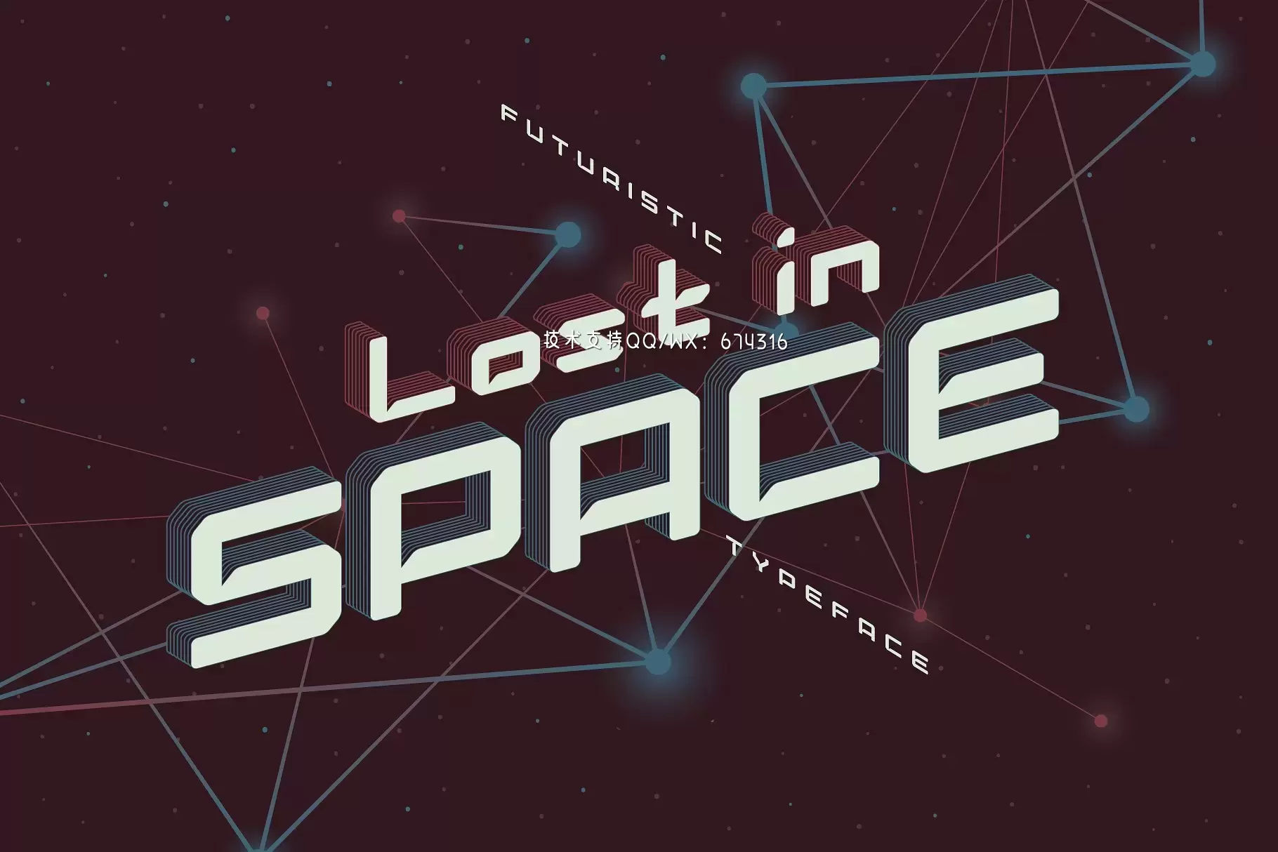 现代科技设计字体 Modern font "Lost in space" + bonus插图