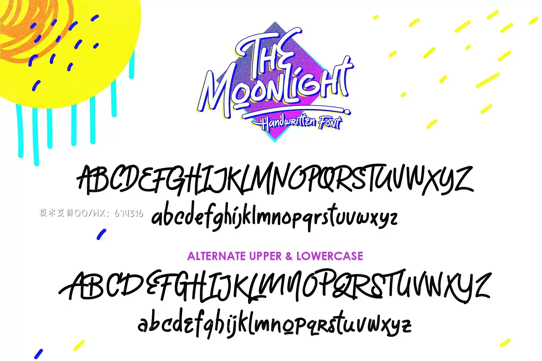 手写趣味设计字体 The Moonlight Tubular Font插图10