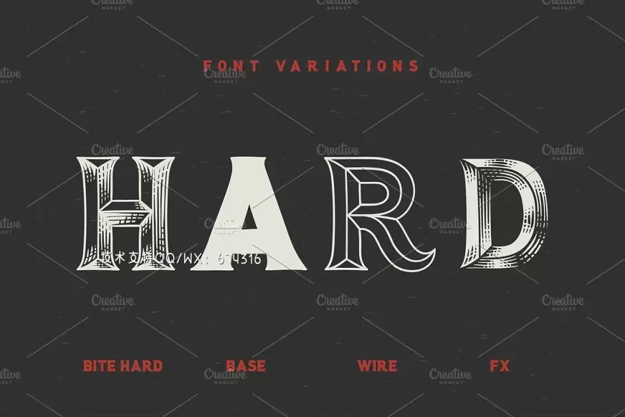 经典酷炫字体 Vintage typeface "Bite Hard"插图1