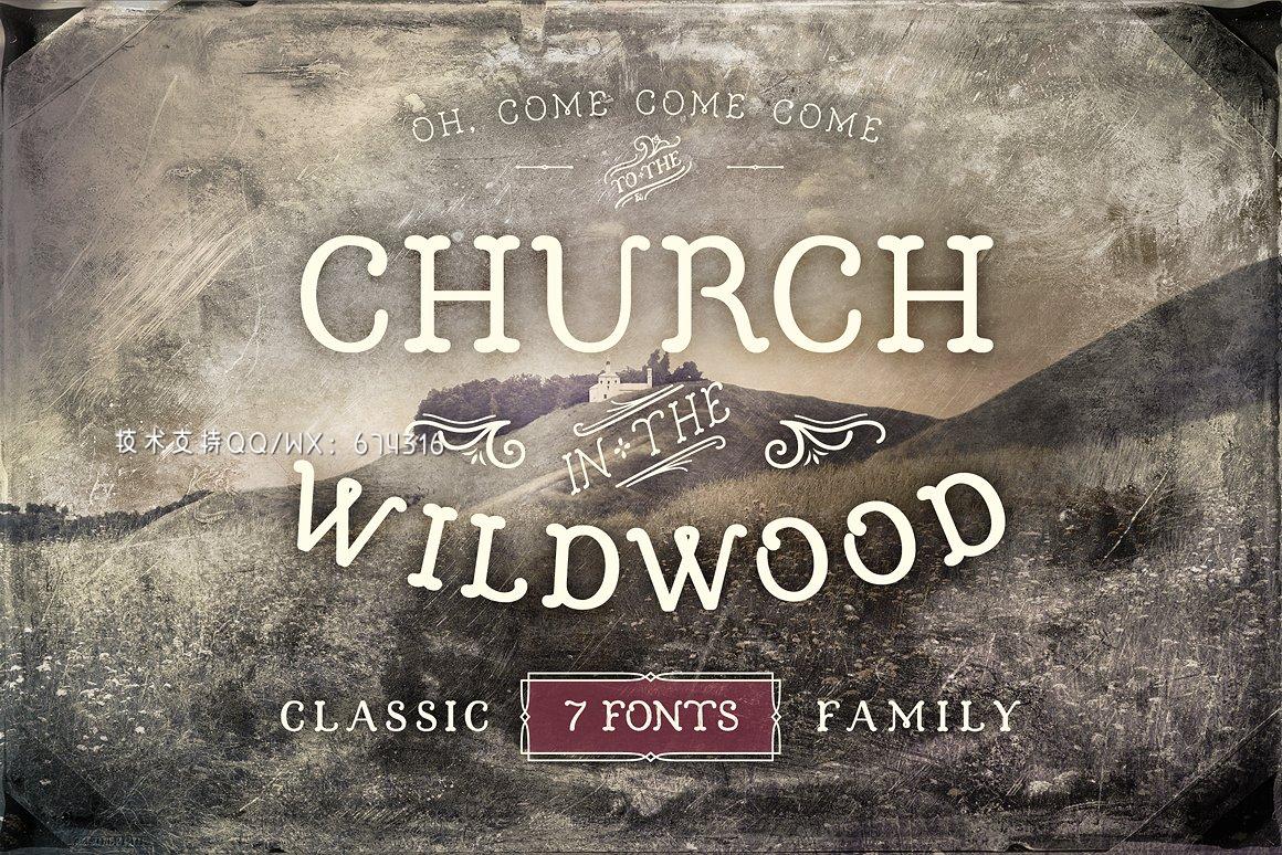经典个性字体 Church in the Wildwood Classic插图