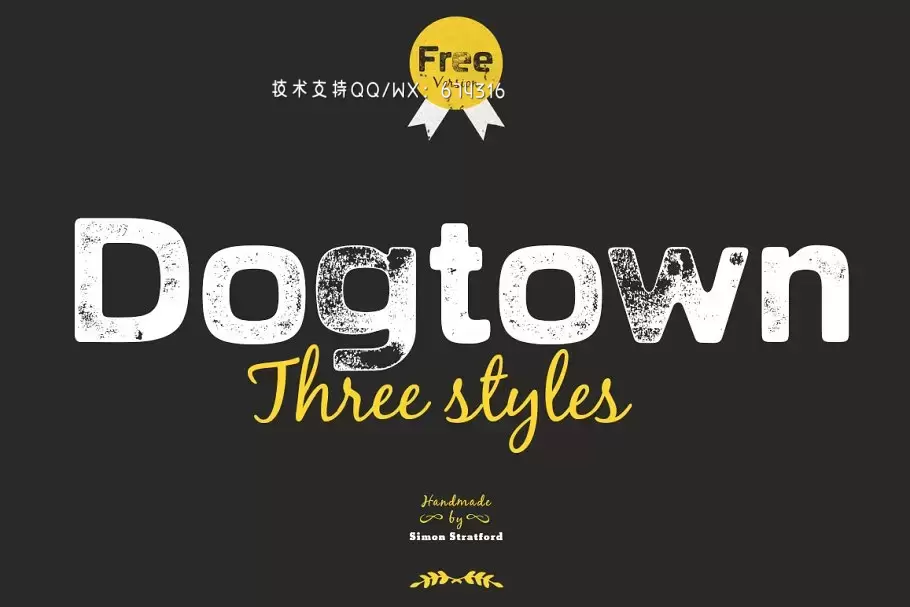粗狂无衬线字体 Dogtown sans serif headline font免费下载