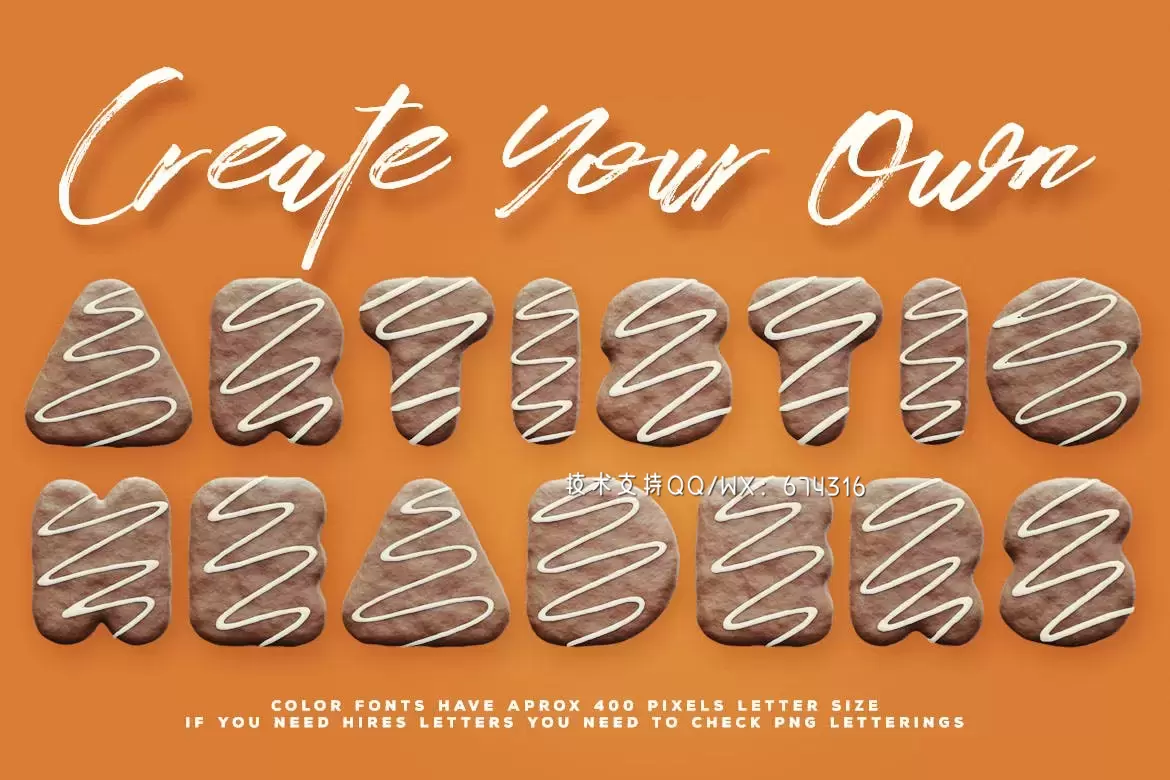 可爱个性的时尚巧克力蛋糕装饰效果的英文字体插图3