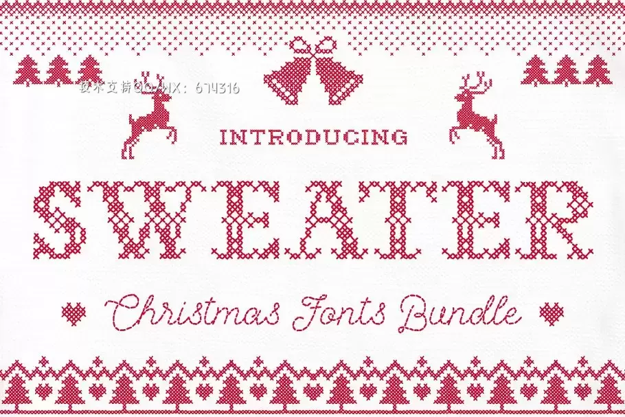 圣诞节元素字体 Sweater Font免费下载
