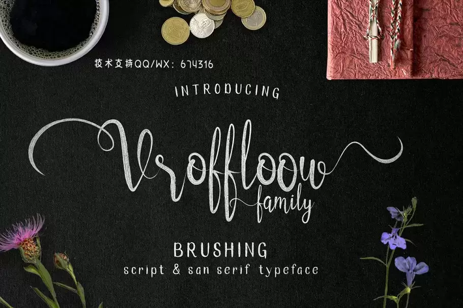 手写草书字体下载 Vroffloow family Typeface免费下载