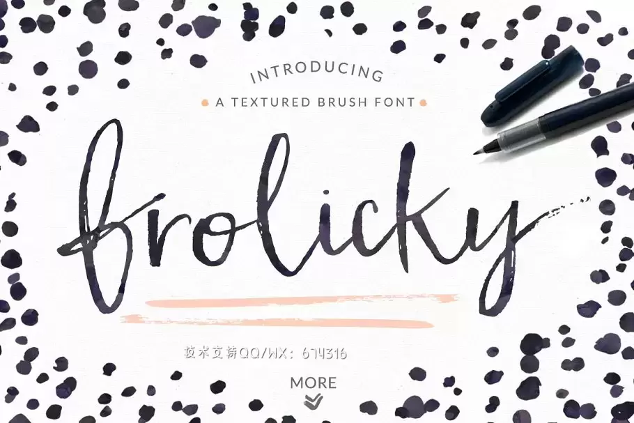 手写笔刷字体 Frolicky – A Brushed Font + EXTRAS免费下载