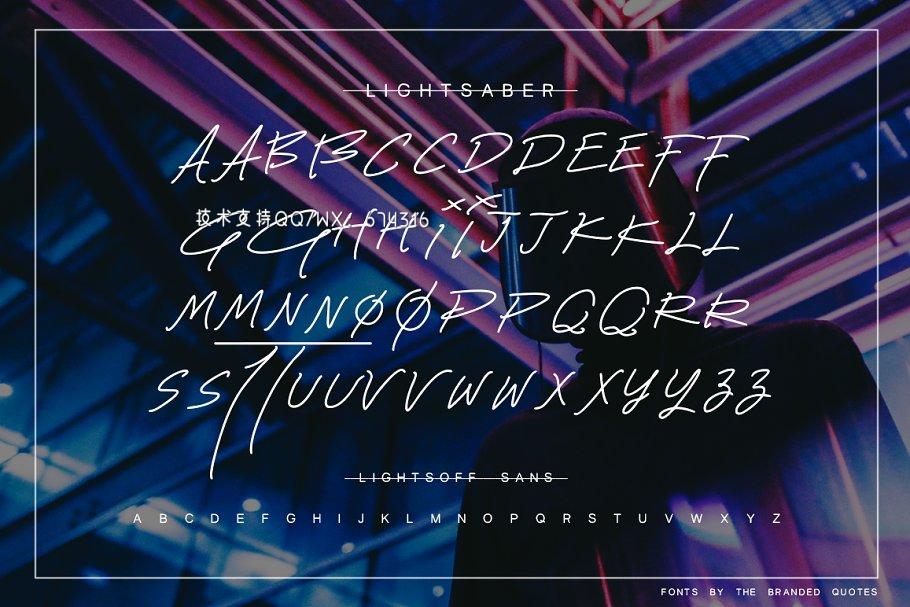 手写酷炫字体 Lightsaber Font + Neon Animation插图5
