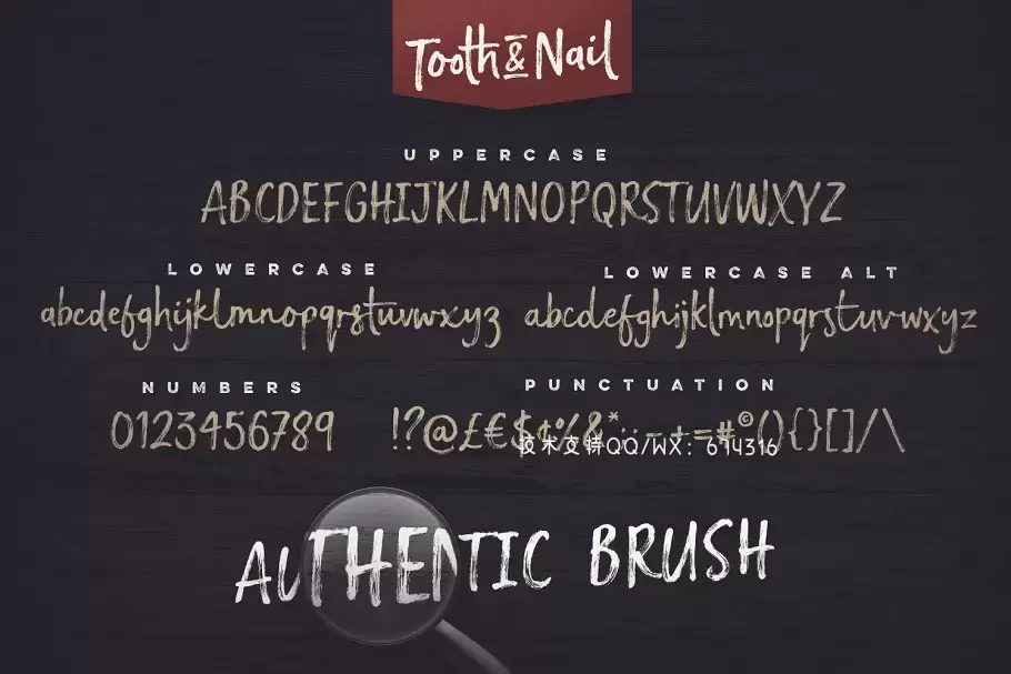 手写笔刷字体 Tooth & Nail Dry Brush Font插图6