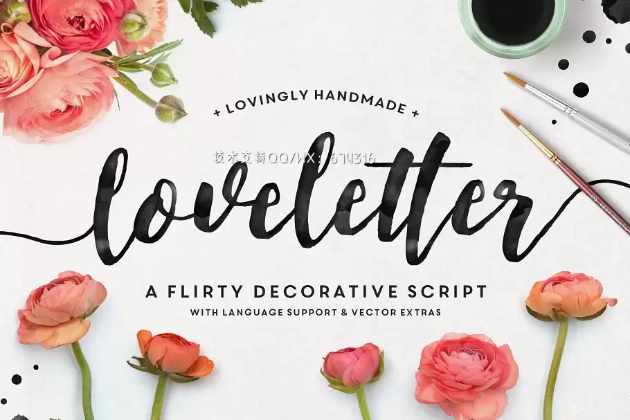 手写脚本设计字体 Loveletter Script + Vectors插图