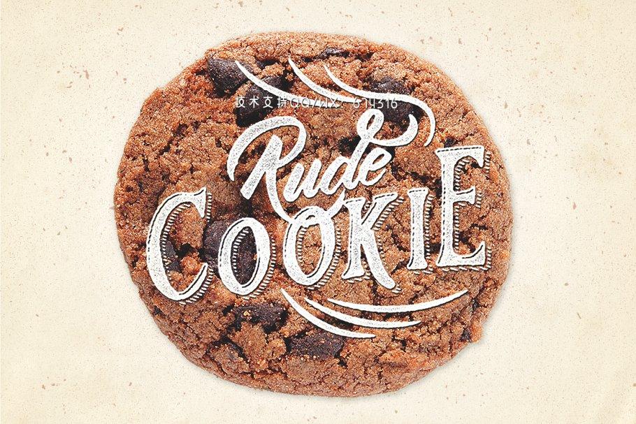 美食曲奇艺术字体 Rude Cookie Font Layer插图