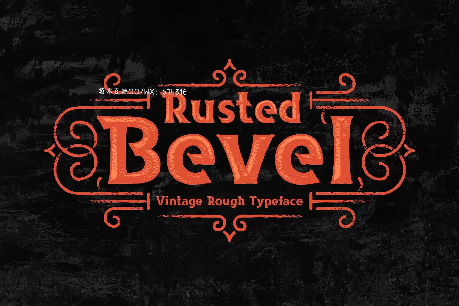 经典字体下载 Rusted Bevel vintage font插图