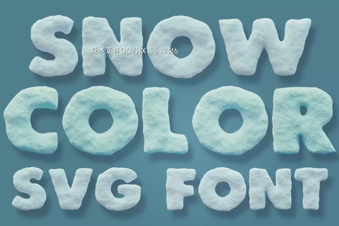 Fonts | 冬季积雪雪地英文无衬线字体效果插图3