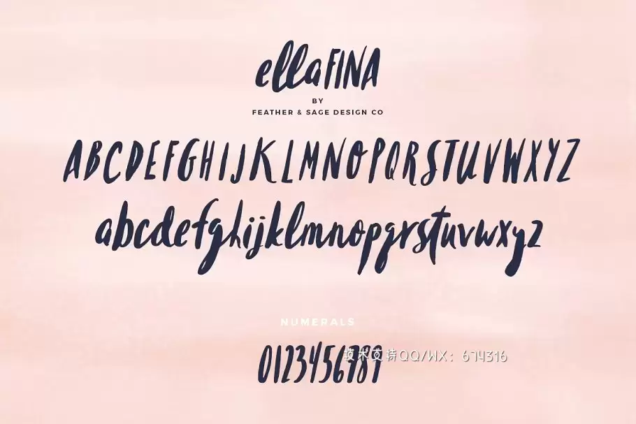手写笔刷字体下载 Ellafina Brush Font Set插图8