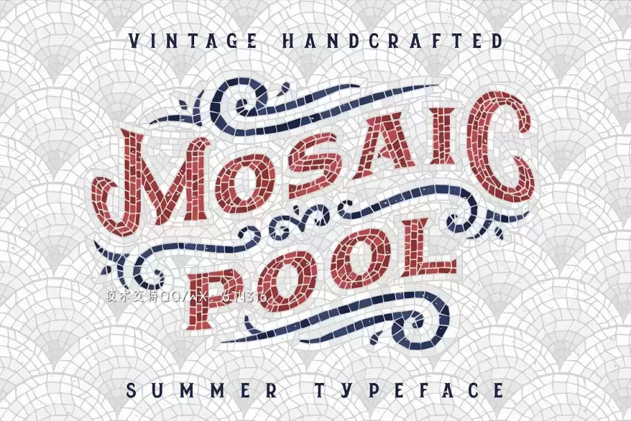 经典手写字体 Mosaic Pool vintage font插图