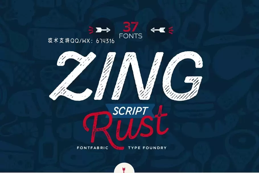 手写设计字体 Zing Script Rust插图