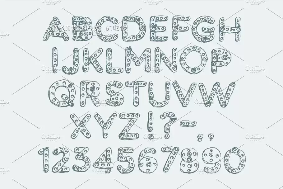 个性设计字体 Mechanical font, sans serif插图1