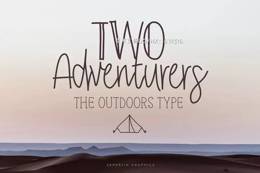 手写设计字体下载 Two Adventurers Font + Bonus免费下载