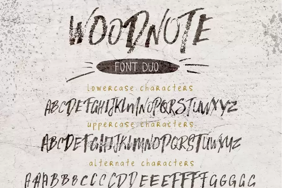 个性手写书法字体 Woodnote Font Duo插图3