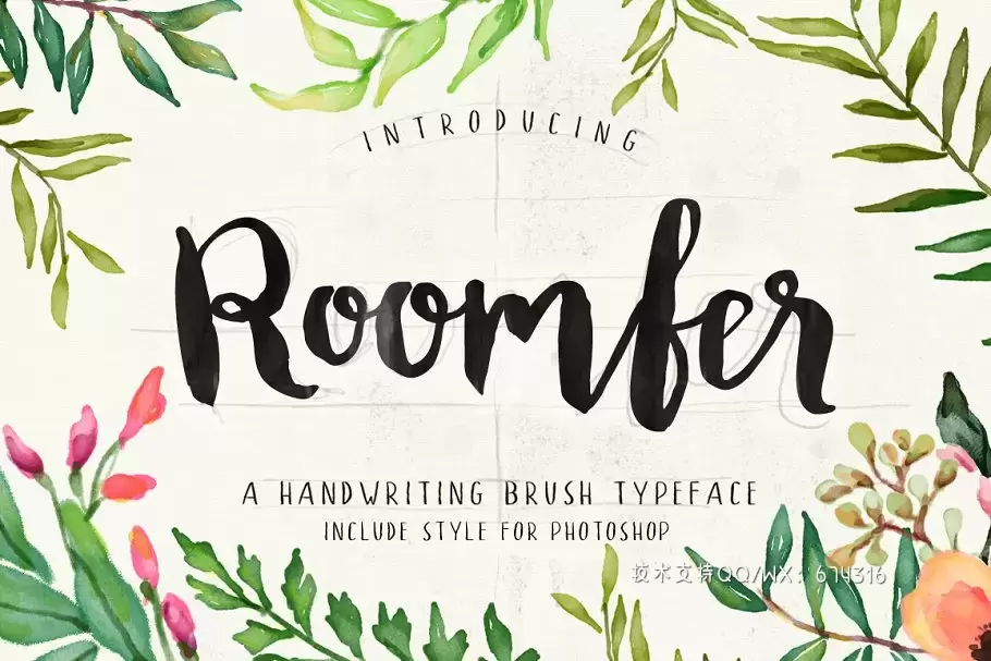 粗狂热带手写字体 Roomfer font + Style Photoshop免费下载