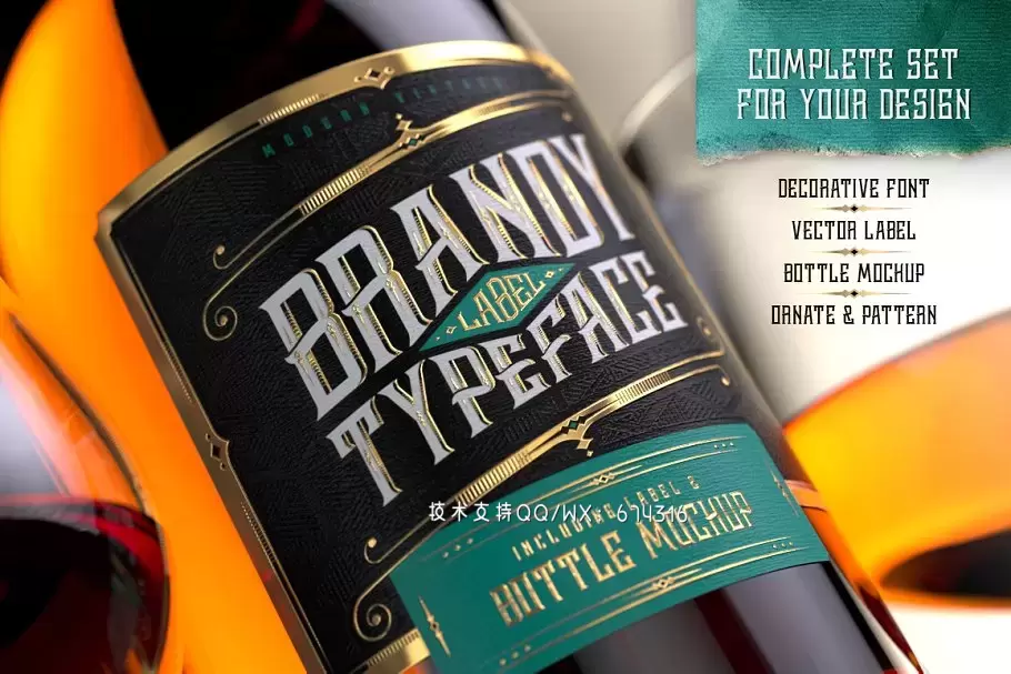 奢华品牌字体设计 Brandy Label typeface + Design stuff免费下载