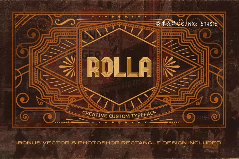 经典酷炫字体下载 Rolla – 4 Retro Style Fonts插图4