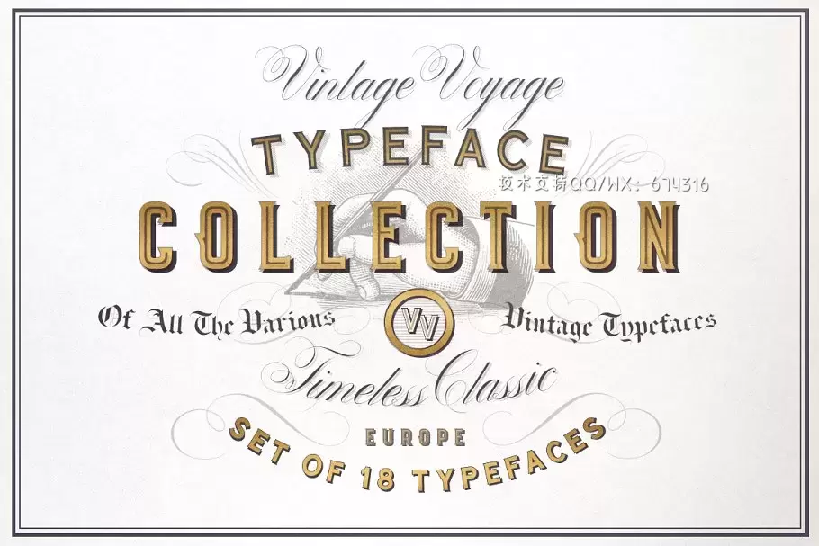 经典复古字体设计 Vintage Typeface Collection免费下载