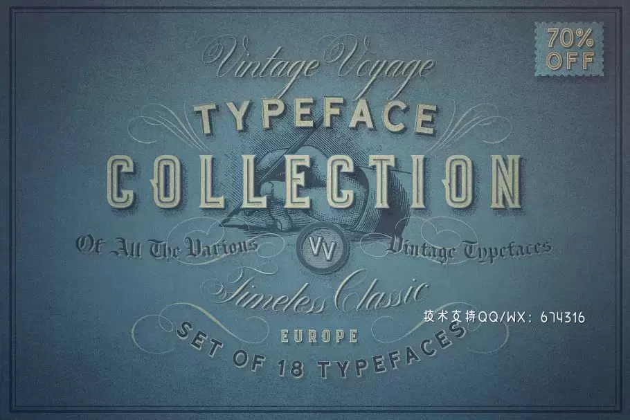 经典复古字体设计 Vintage Typeface Collection插图1