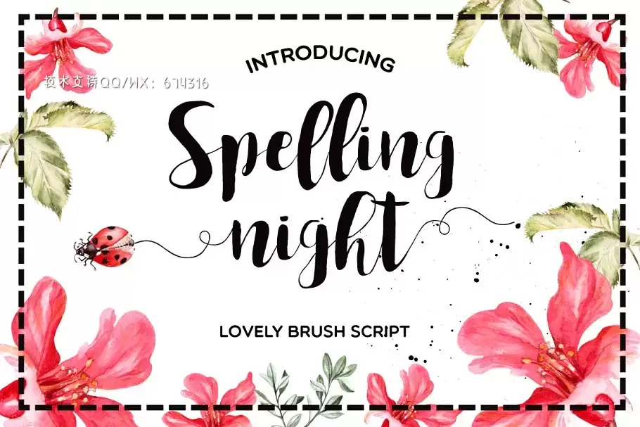 手绘优雅的字体下载 Spelling Night Script Font免费下载