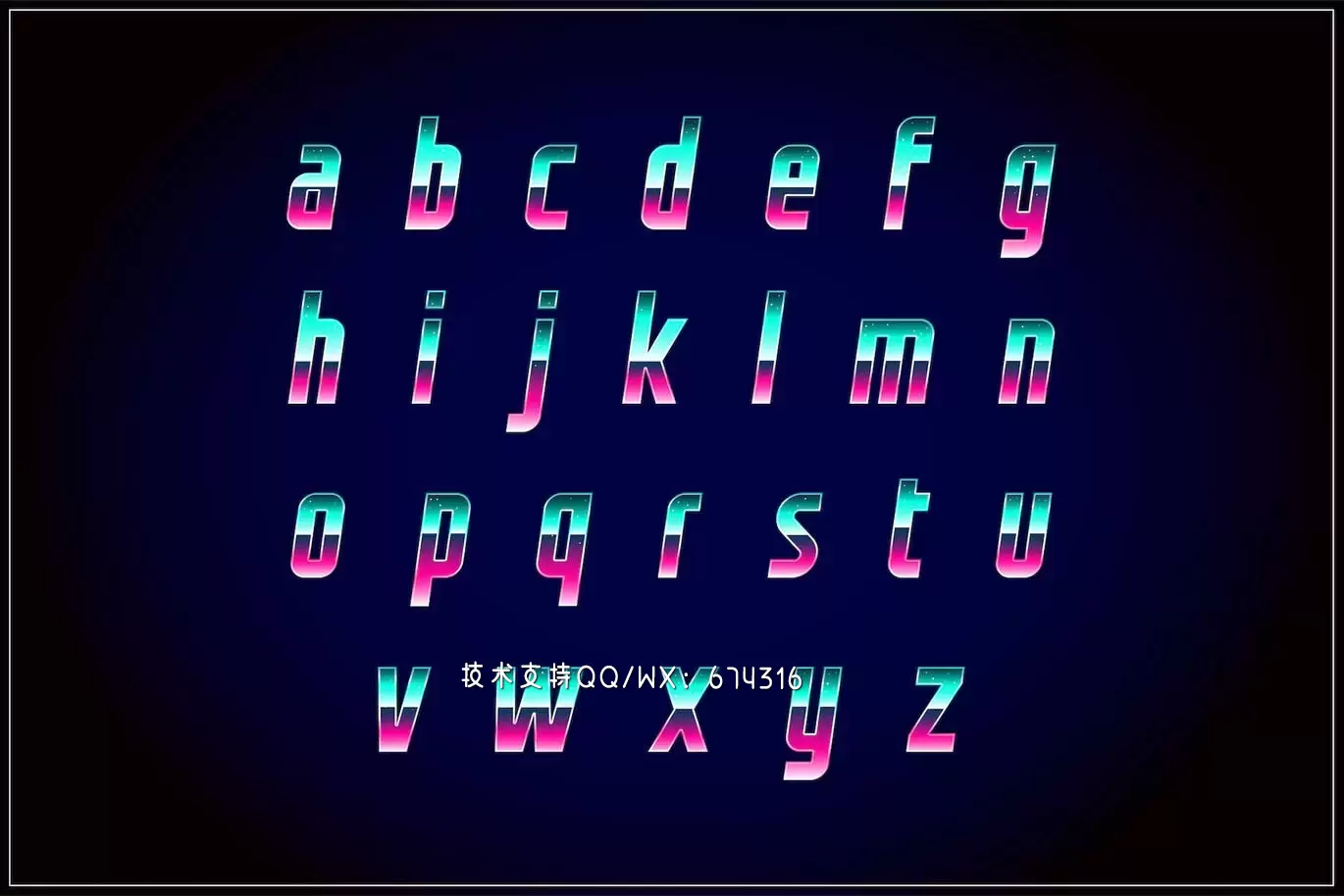 字体 | 蒸汽波渐变撞色设计风格文字元素背景画面英文字母数字包插图2