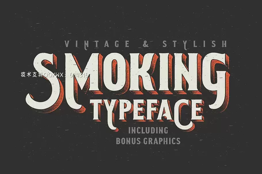 经典海报字体 VIntage "Smoking typeface" & Poster插图