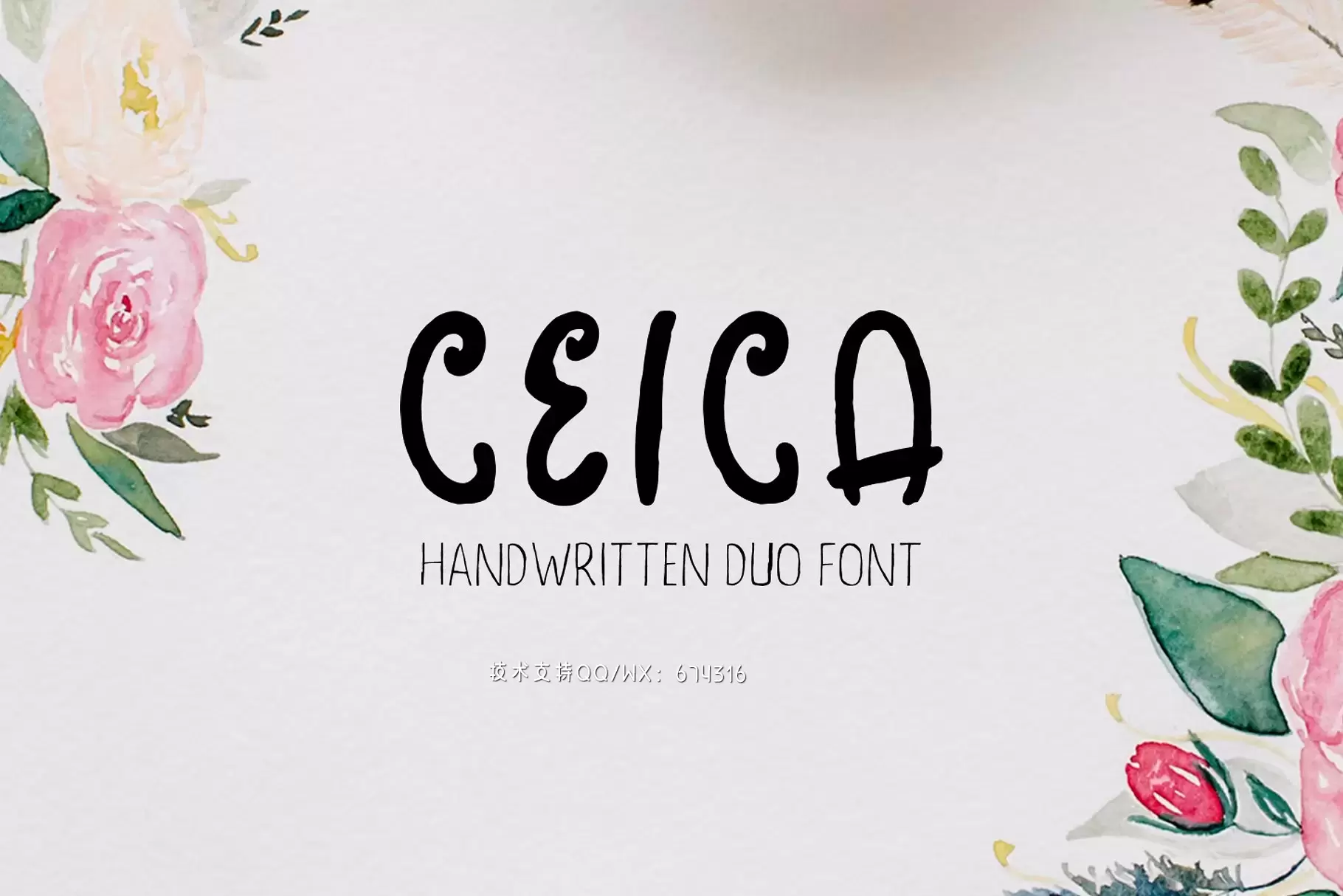手写花卉字体 Ceica Handwritten Duo Font + Bonus免费下载