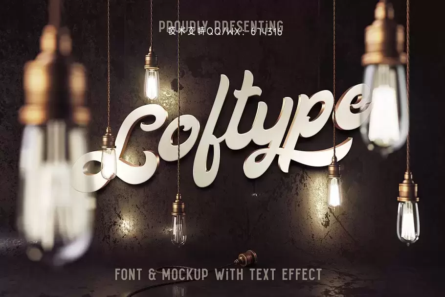 经典的手写字体集 "Loftype" typeface & vintage mockup插图