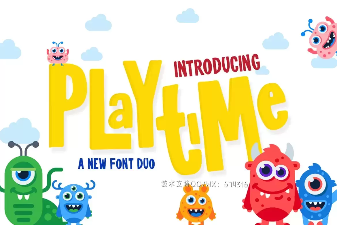 时尚清新高端可爱的playtime-font英文字体插图2