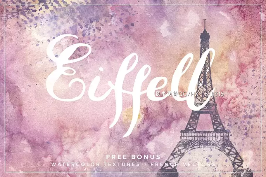 手绘浪漫字体设计 Eiffell Brush Script Font + Extras免费下载