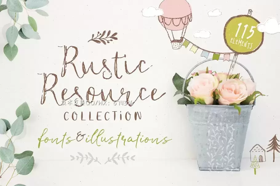 文艺手写字体 Rustic Resource Collection volume 1免费下载