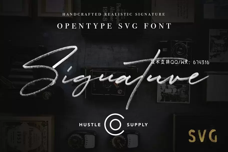 草书字体设计 JV Signature SVG – Opentype SVG插图