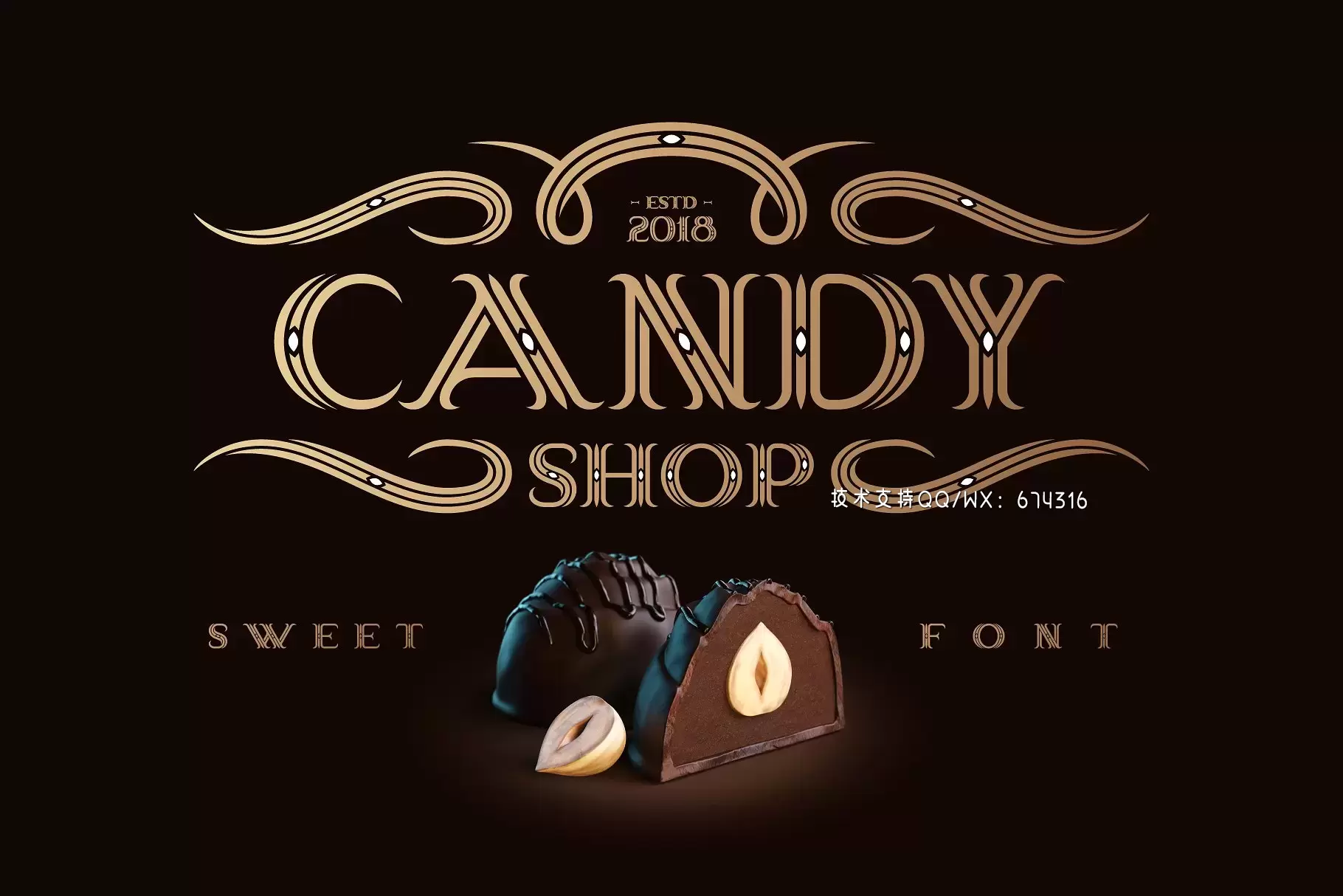 梦幻魔幻字体 Candy Shop typeface插图