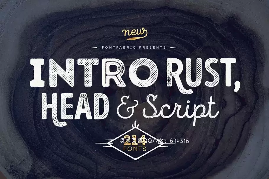 简单的214种字体包 Intro Rust – pack of 214 fonts免费下载