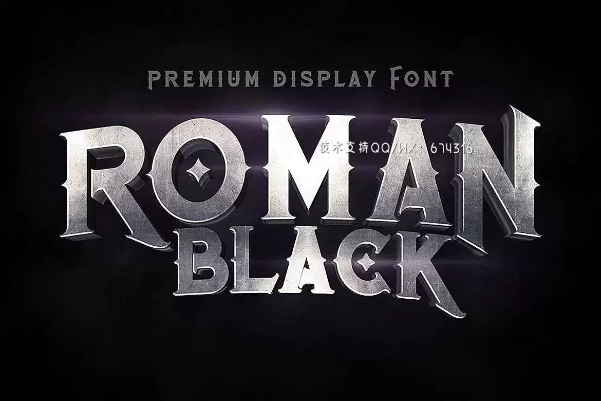 时尚高端震撼奢华质感欧式复古风格的Roman Black英文字体下载插图2