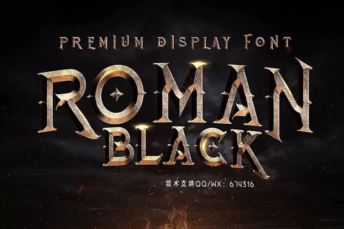 时尚高端震撼奢华质感欧式复古风格的Roman Black英文字体下载插图4