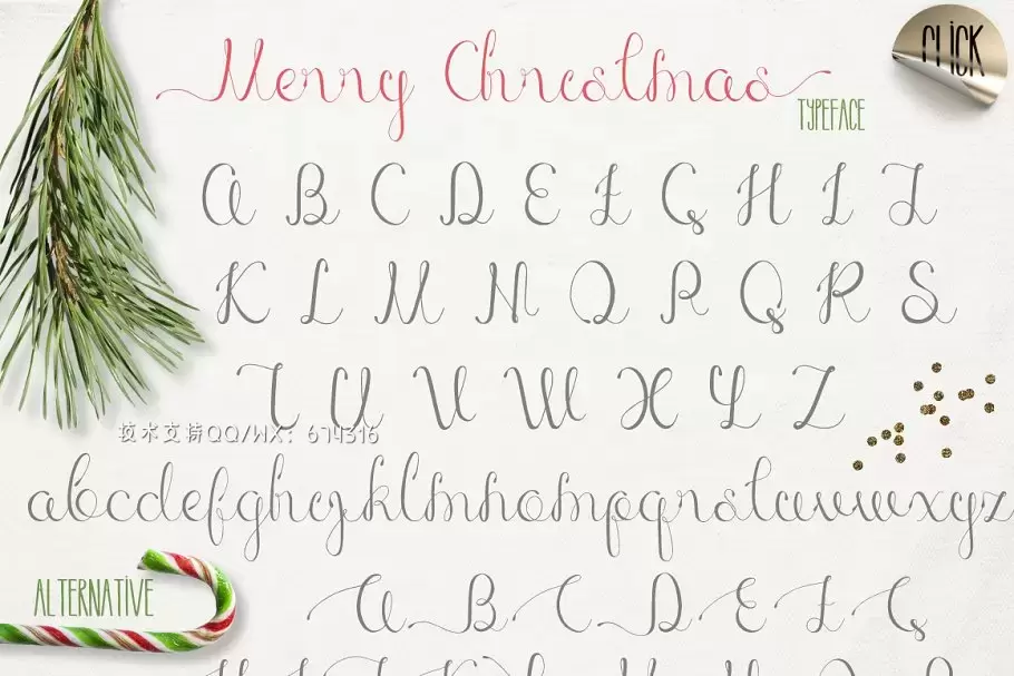 圣诞节手写字体 Merry Christmas [2 fonts] Pro插图1