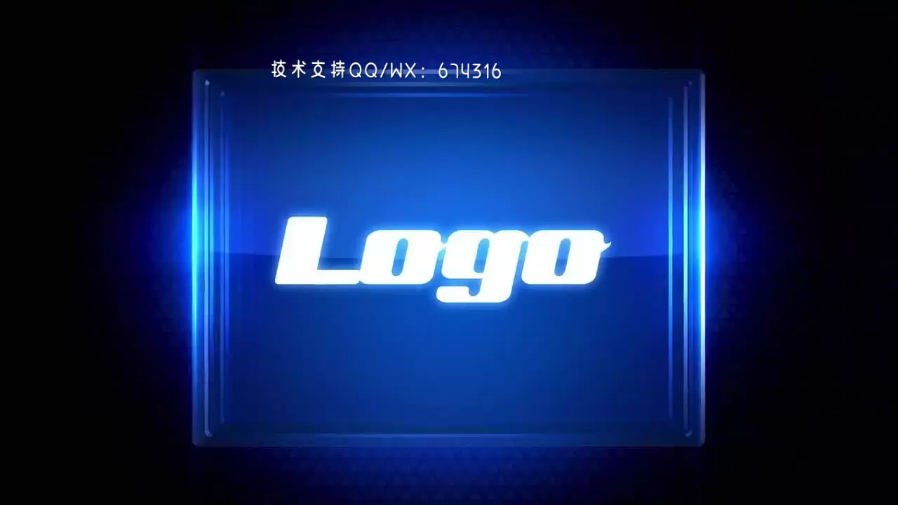 反光3D感觉的视频项目玻璃LOGO标志显示AE模板视频下载(含音频)