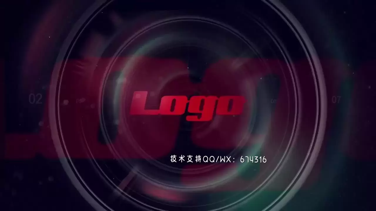 精美动画设计的镜头LOGO标志显示AE模板视频下载(含音频)