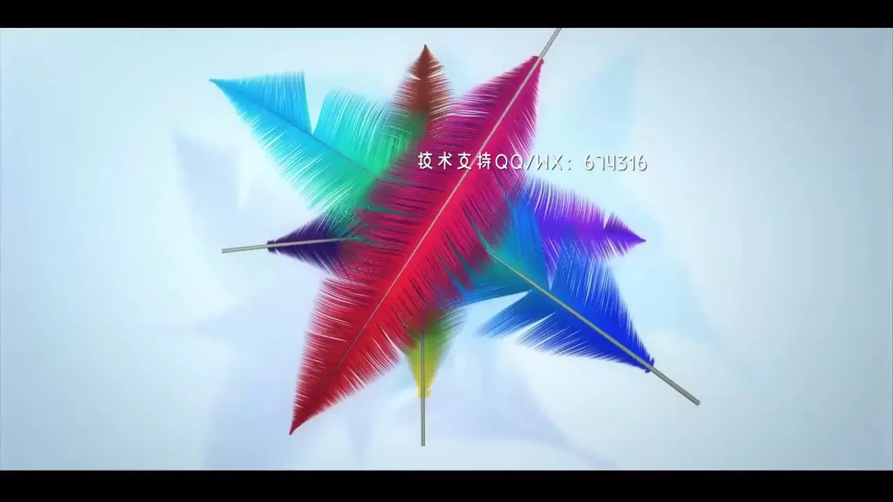 炫彩羽毛制作的炫酷LOGO标志显示AE模板视频下载(含音频)